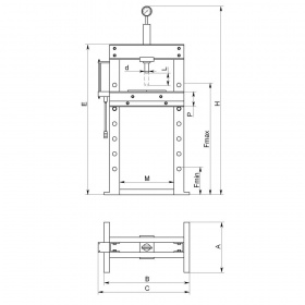 RP20-F - пресс напольный 20т. (ручной привод)